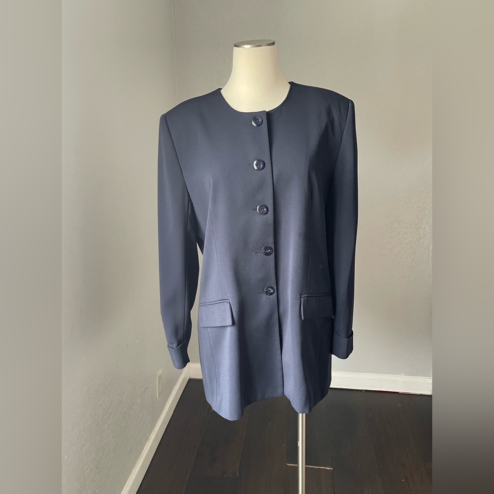 Jacqueline Farrer size 16 women's Business jacket navy blue‎